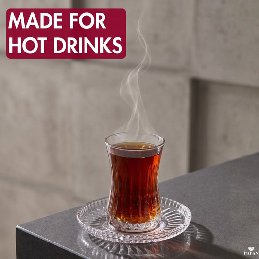 Turkish Tea Glass Set 12 Piece — Tulip Clear Cups