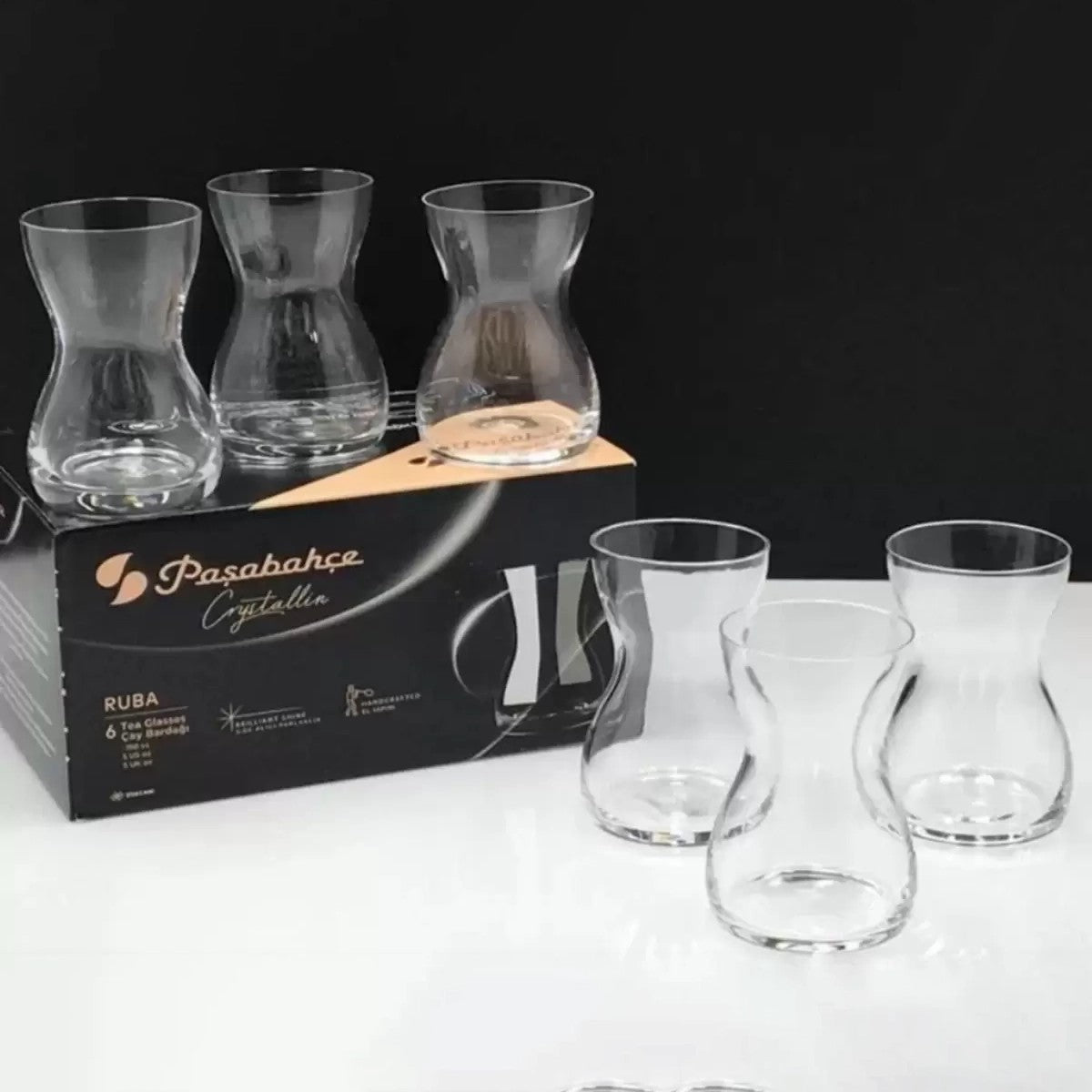 Turkish Teacup Set Ruba 6 Piece — Pasabahce, 5 Oz