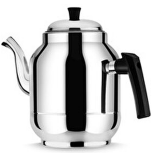 Single Turkish Teapot Stainless Steel — Kahveci, 1.5L to 2.5L