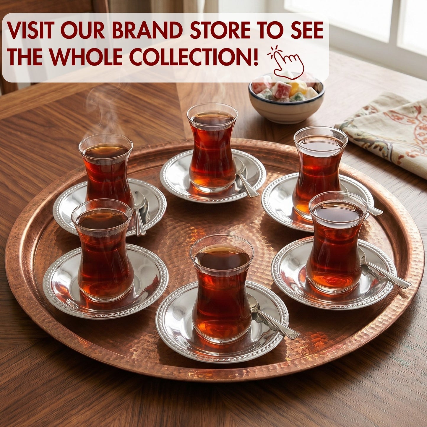 Stainless Steel Tea Saucers Set of 6 — , 4.3 Inch