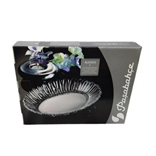Turkish Tea Saucer Set 6 Piece — Pasabahce Aurora, 5 Inch