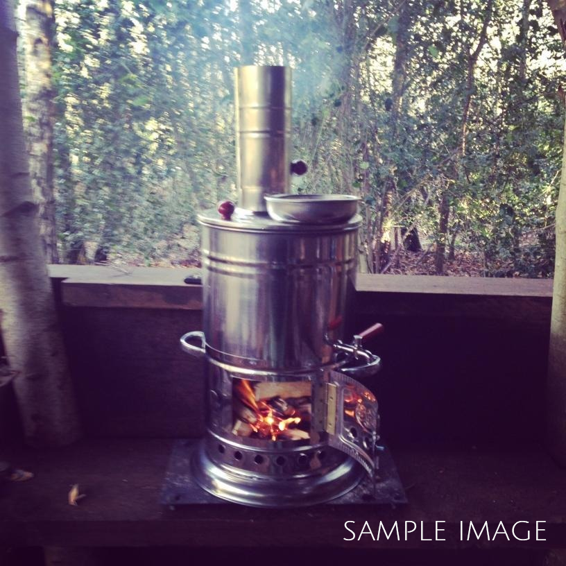 Outdoor Charcoal Samovar Tinplate 135 Oz — Traditional Turkish Tea Urn