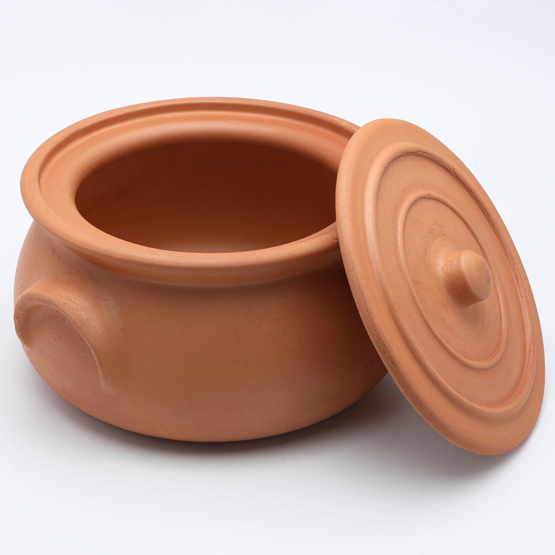 Unglazed Terracotta Cooking Pot with Lid — Suphan, 3 Sizes