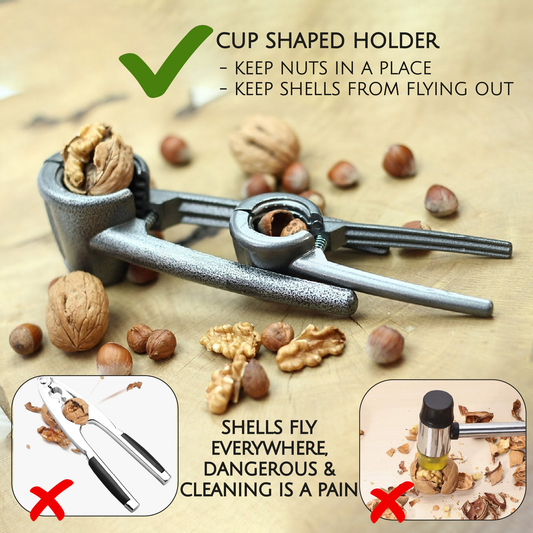 Nut Cracker Set Non-Slip Handles — Funnel Shape, 2 Piece