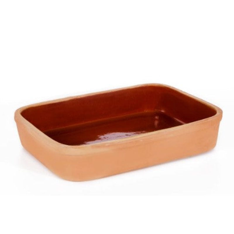 Terracotta Serving Tray Glazed Rectangular — 14.2 Inch Handmade