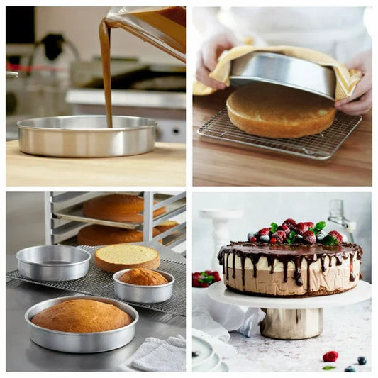 Round Baking Tray Set 3 Piece — 11, 12.5, and 14 Inch