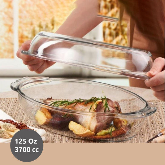 Borcam Glass Oven Dish with Lid 125 Oz — Pasabahce Casserole