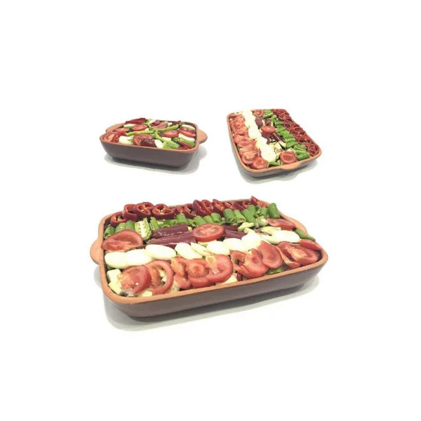 Clay Oven Cooking Pot Glazed Rectangle — Earthenware Tray