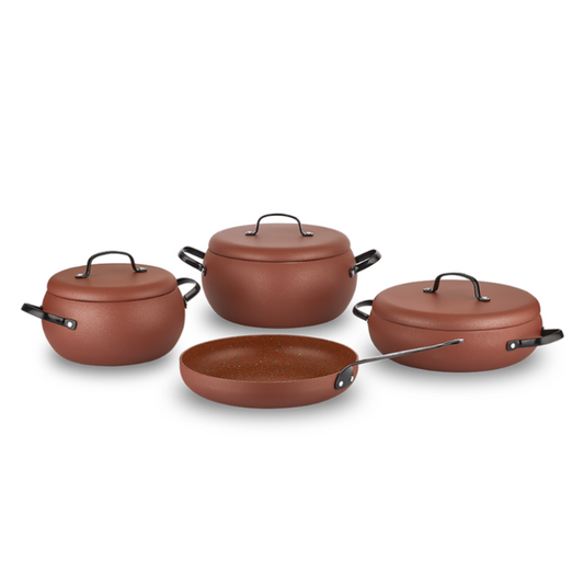 Korkmaz Brown Cookware Set Pots and Pans — 8 Piece