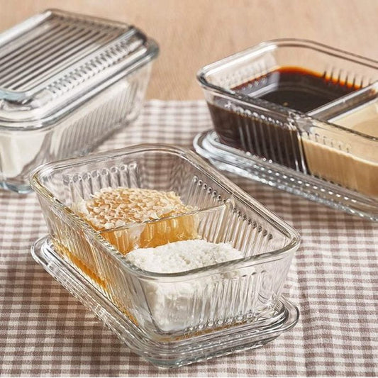 Pasabahce 2-Part Glass Relish Dish with Lid