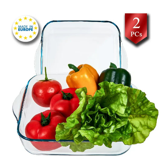 Glass Bakeware Square Dish Set Oven-Safe — Pasabahce, 2 Piece