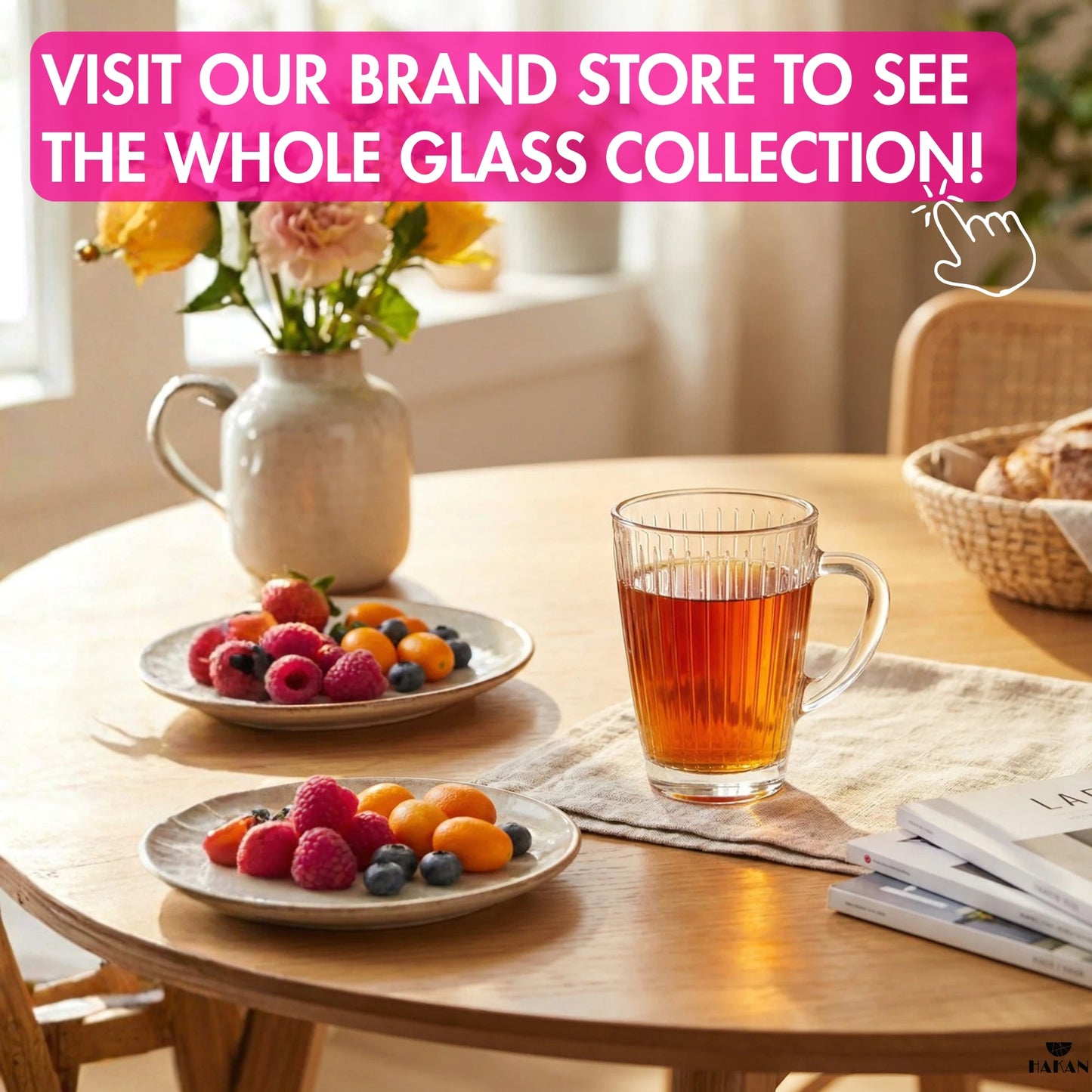 Clear Glass Coffee Mug Set with Handle — 8.5 Oz or 10.1 Oz