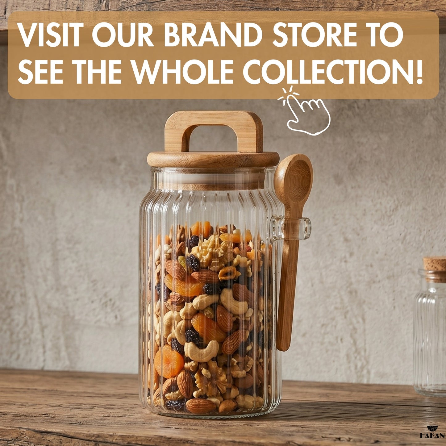Borosilicate Glass Jar Airtight with Lid and Spoon — 3 Sizes