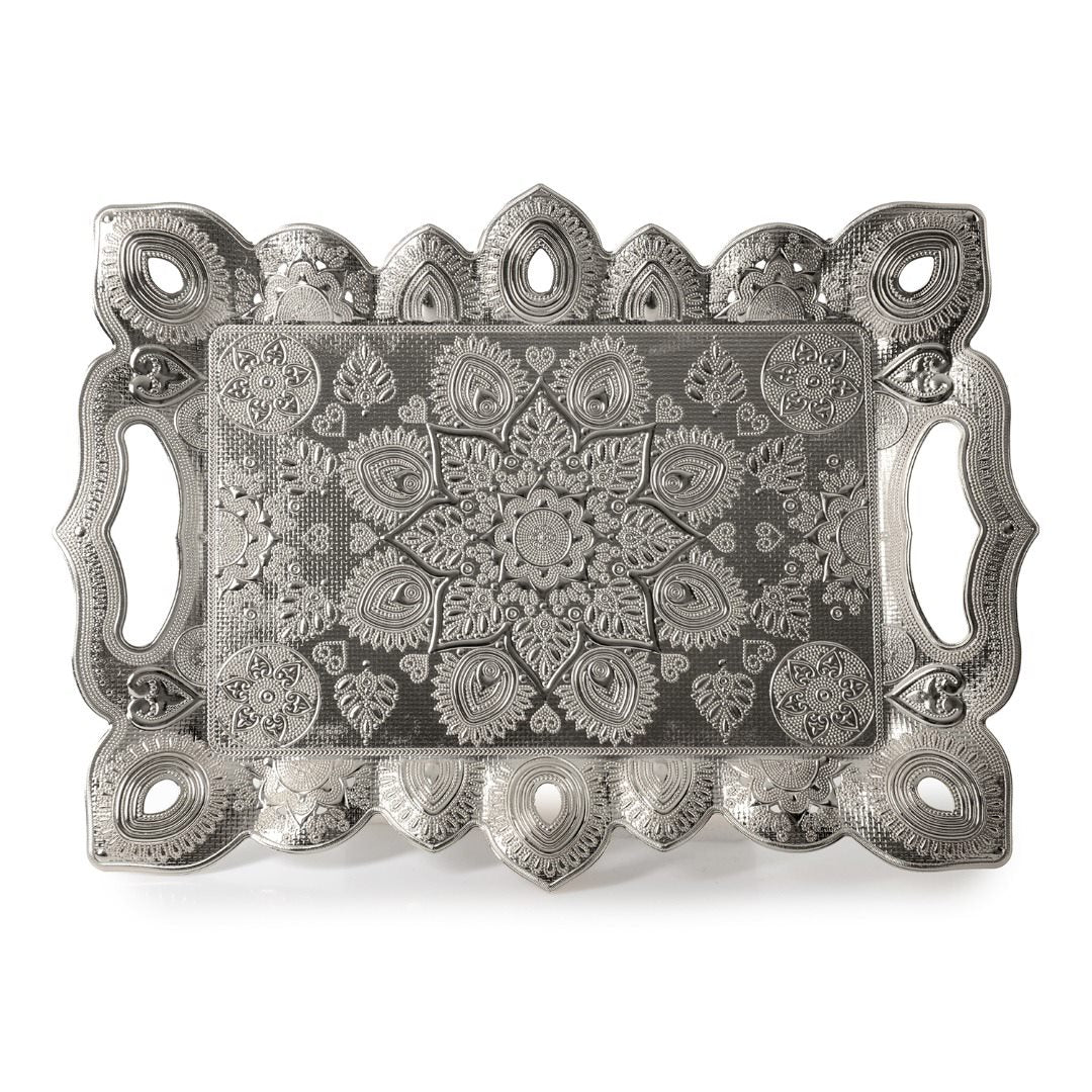 Decorative Serving Tray with Raised Edge — 15.6 x 11.4 Inch