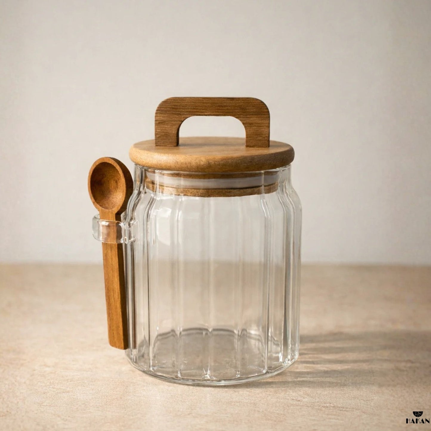 Borosilicate Glass Jar Airtight with Lid and Spoon — 3 Sizes
