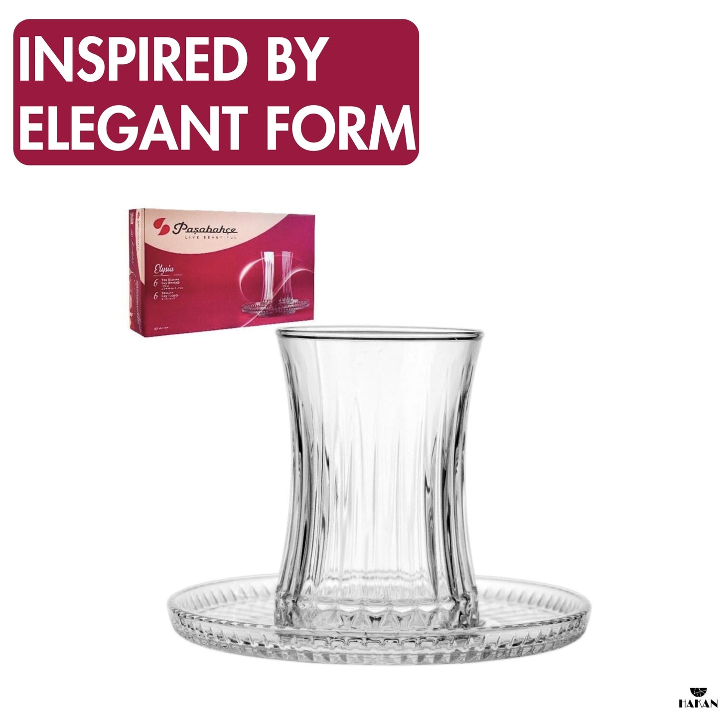 Turkish Tea Glass Set 12 Piece — Tulip Clear Cups
