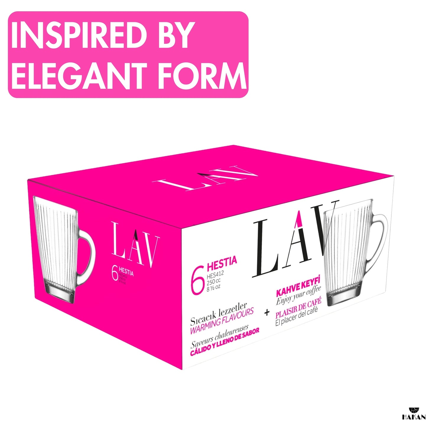 Clear Glass Coffee Mug Set with Handle — 8.5 Oz or 10.1 Oz