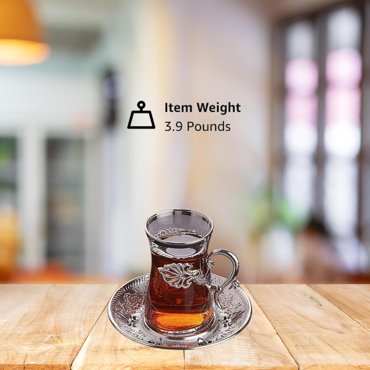 Turkish Tea Set with Saucers and Holders — 5 Oz