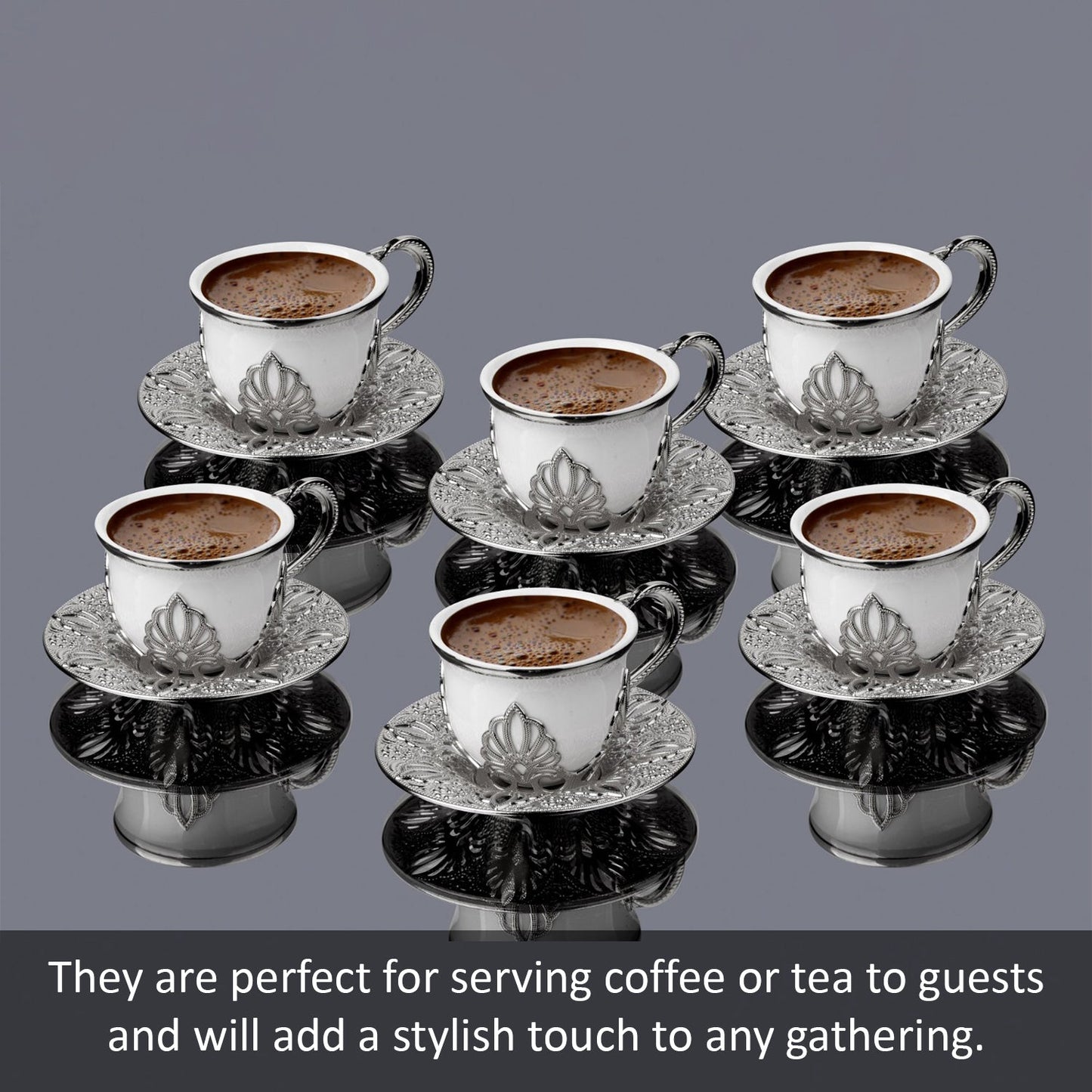 Handmade Turkish Coffee Cup Set 18 Piece — Cups & Saucers, 2.7 Oz