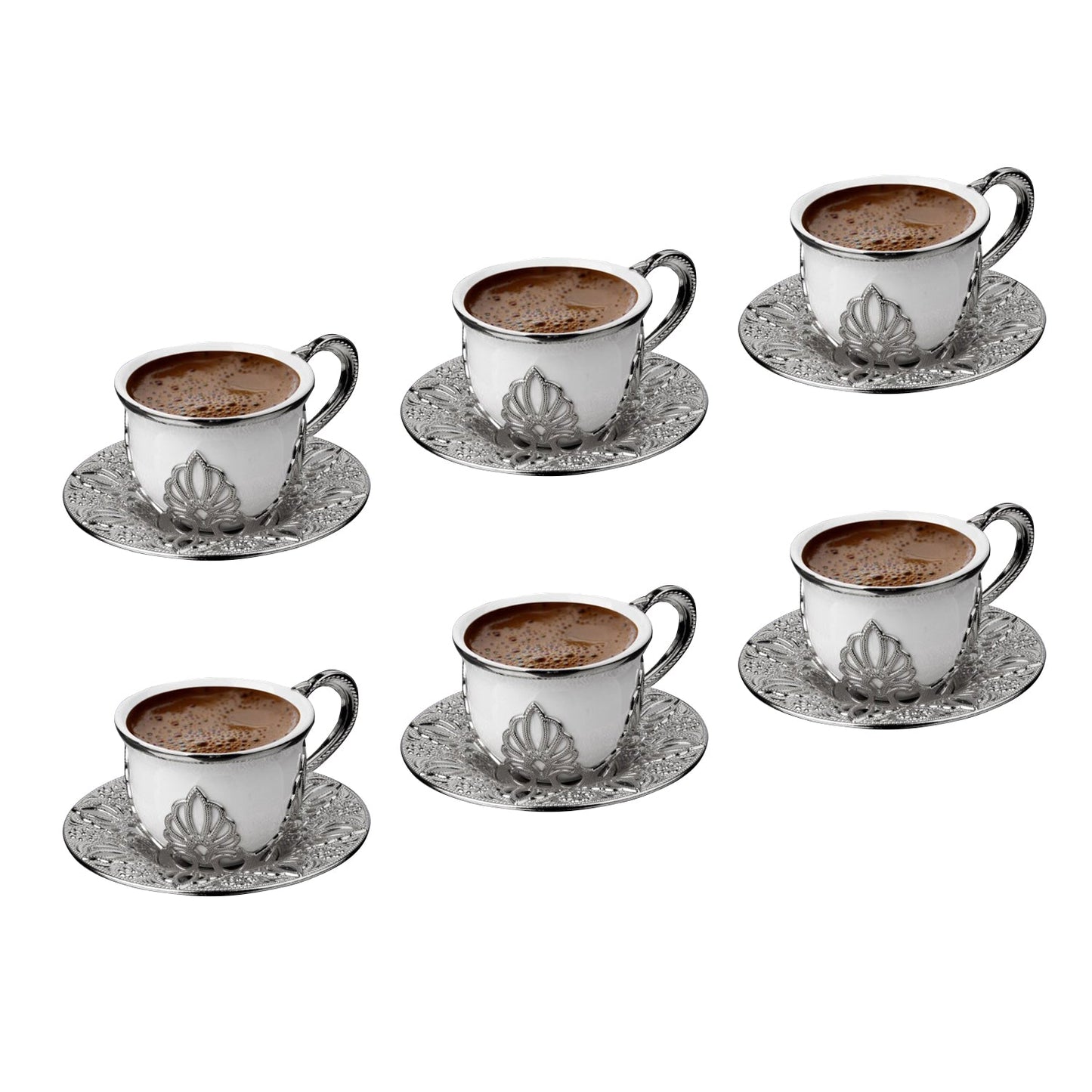 Handmade Turkish Coffee Cup Set 18 Piece — Cups & Saucers, 2.7 Oz