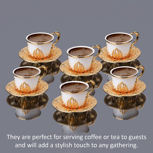 Handmade Turkish Coffee Cup Set 18 Piece — Cups & Saucers, 2.7 Oz