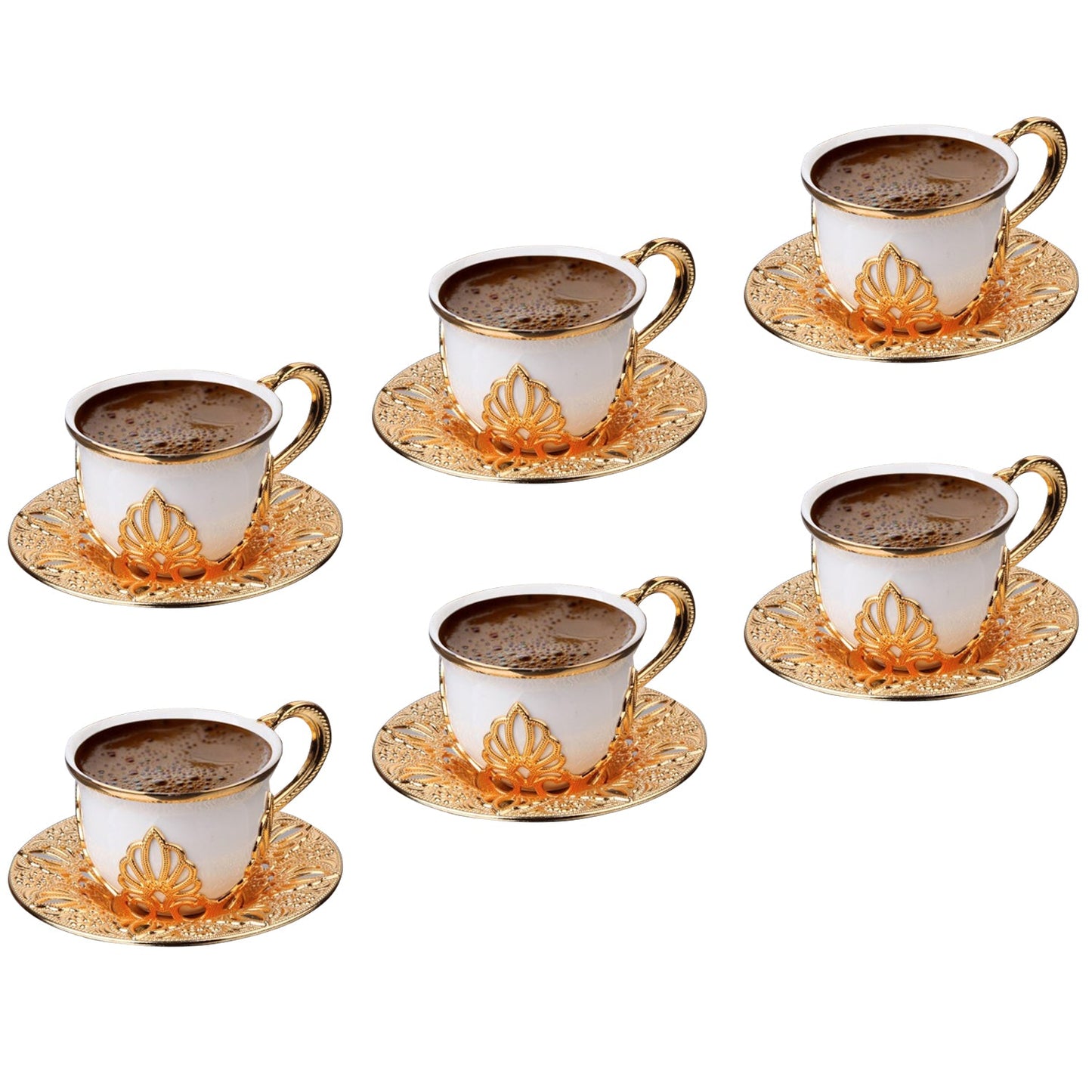 Handmade Turkish Coffee Cup Set 18 Piece — Cups & Saucers, 2.7 Oz