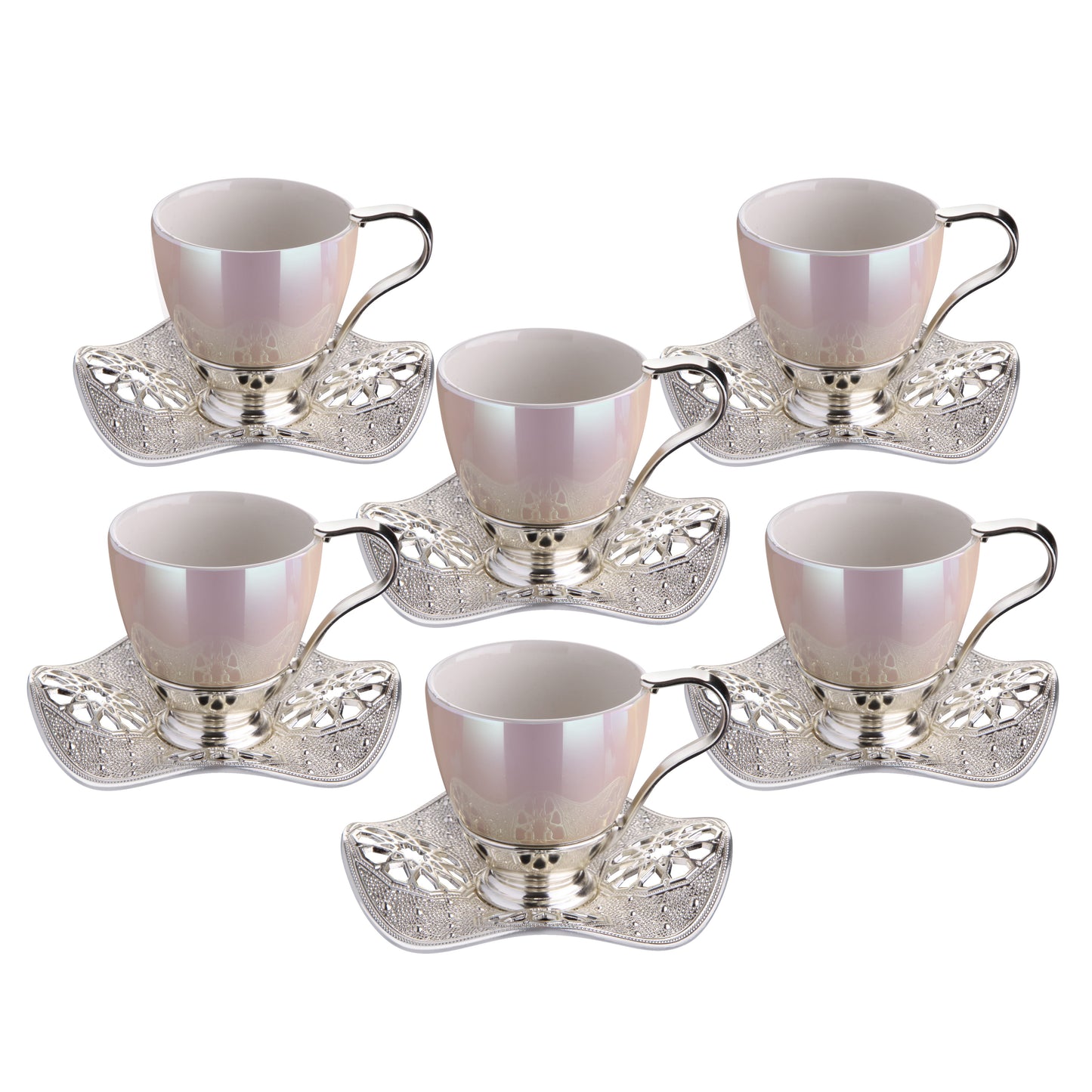 Turkish Coffee Cups Handmade Pearl — 18 Piece, 3 Oz