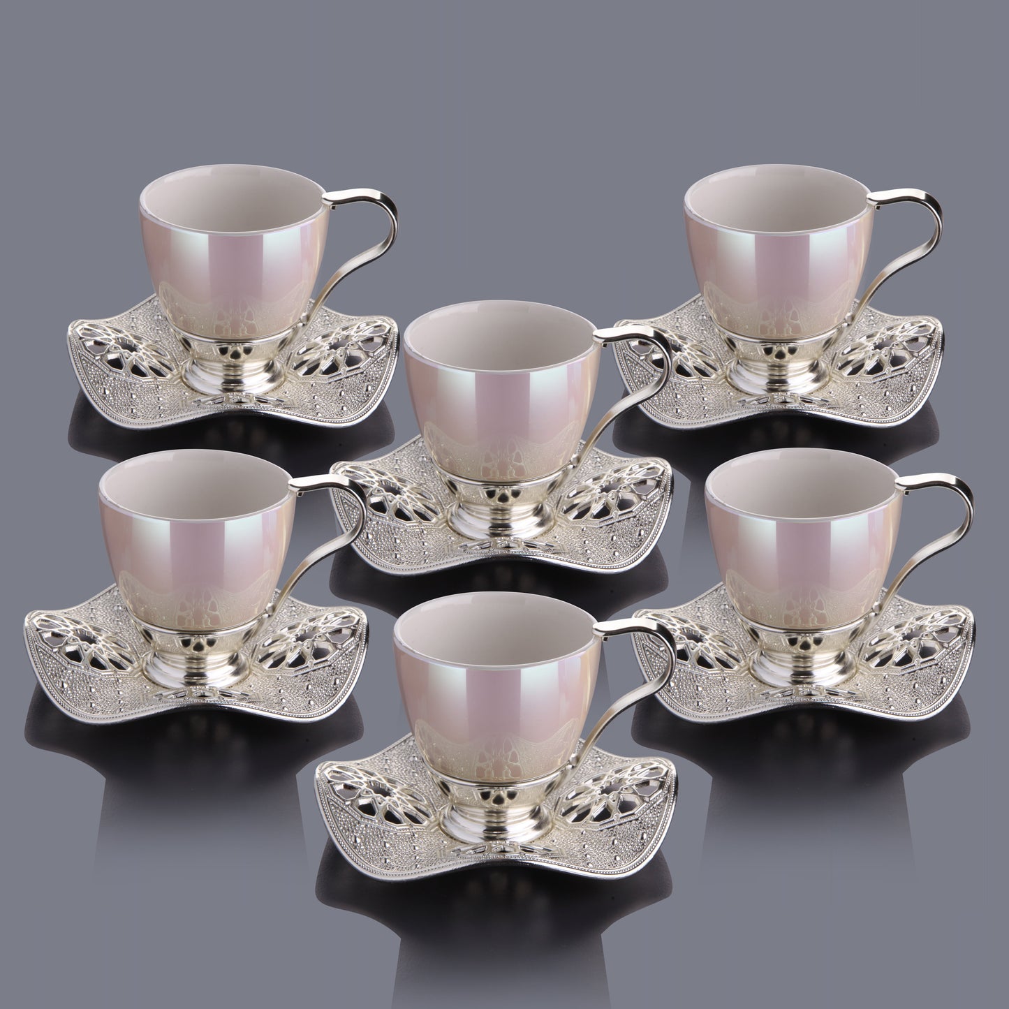 Turkish Coffee Cups Handmade Pearl — 18 Piece, 3 Oz