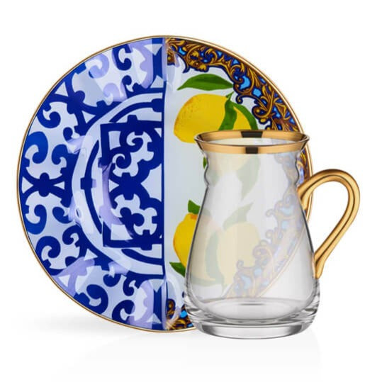 Turkish Tea Glass Set 12 Piece — Laila Collection, 4.7 Oz
