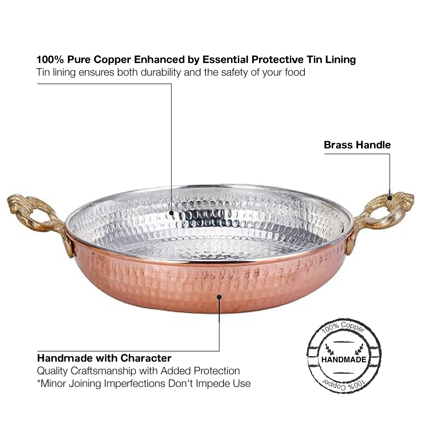 Handmade Copper Egg Frying Pan Set — 3 Piece, 5.5 to 7.1 Inch