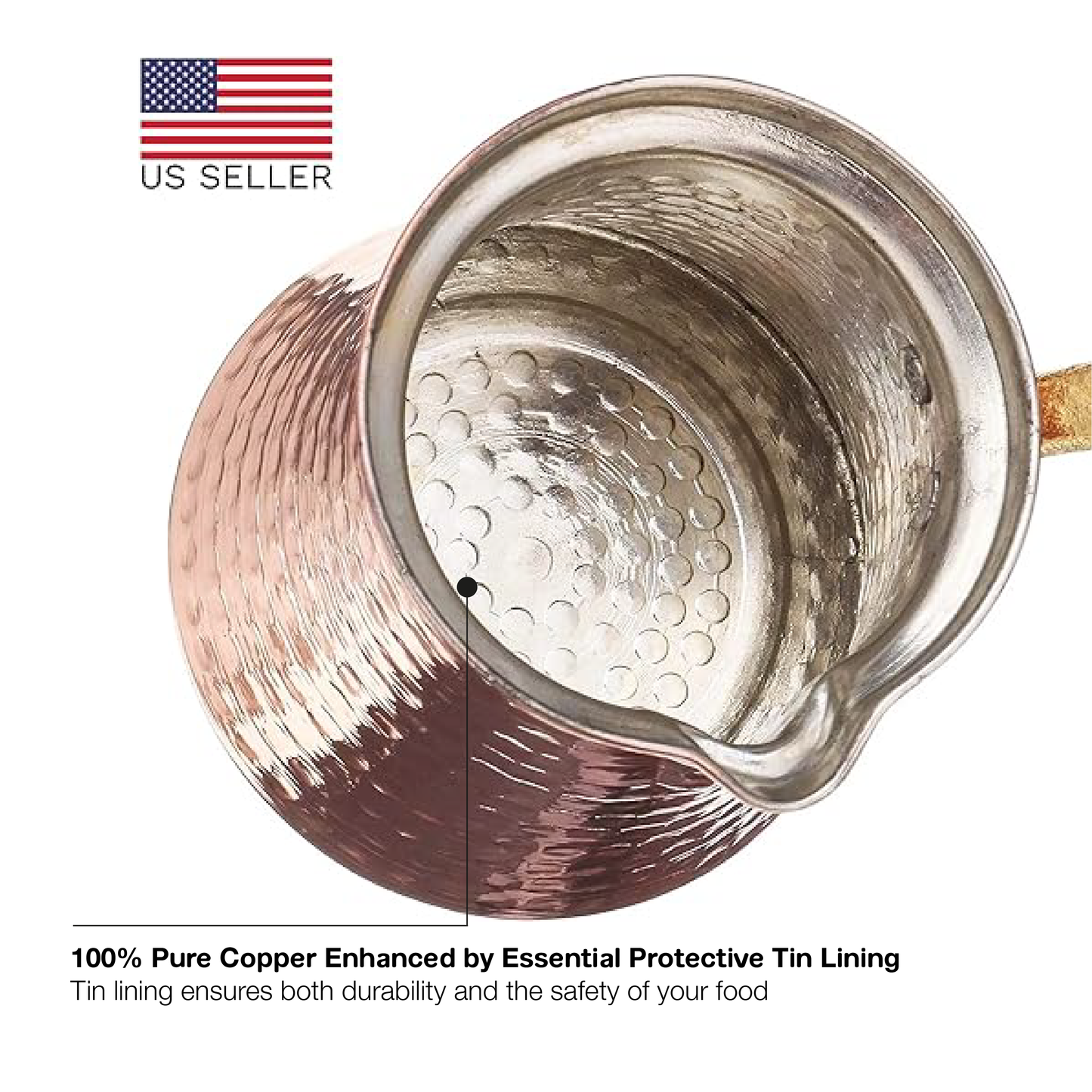Turkish Copper Coffee Pot Set for Stovetop — 5 Piece