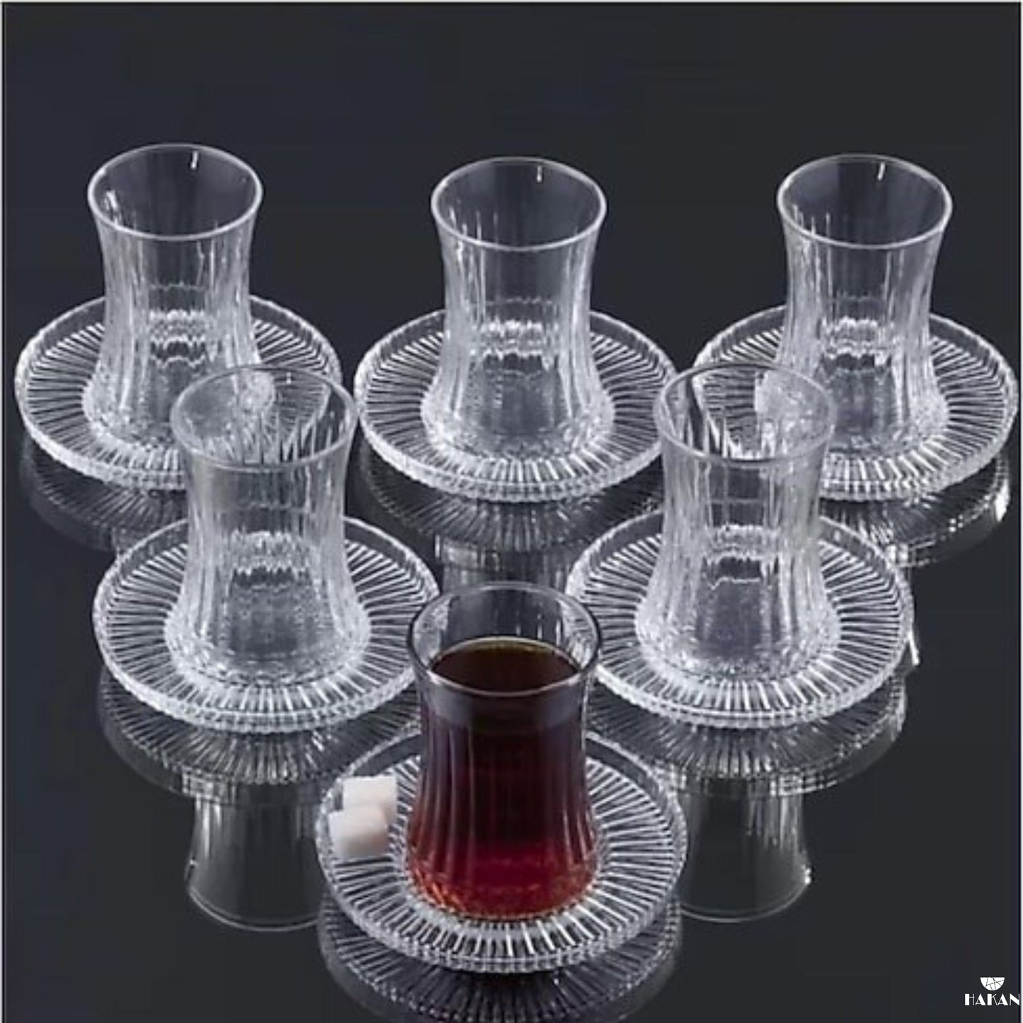Turkish Tea Glass Set 12 Piece — Tulip Clear Cups