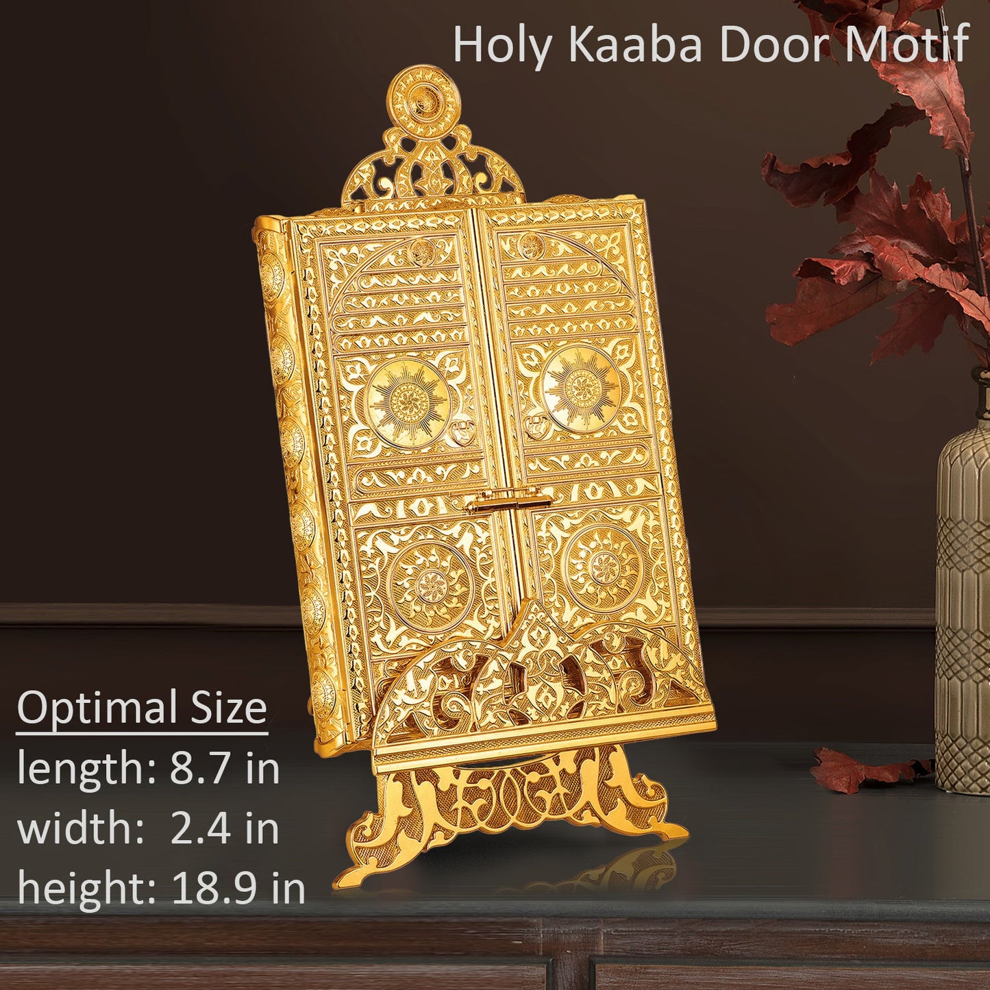 Luxury Metal Quran Box with Stand — Islamic Gift Box