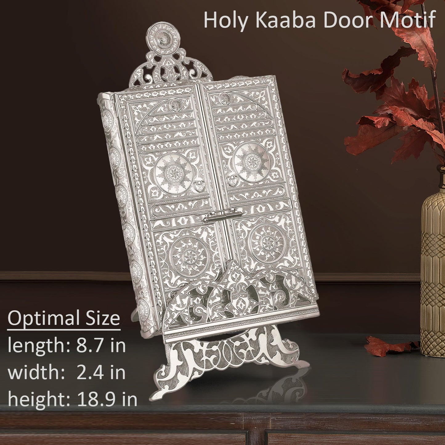 Luxury Metal Quran Box with Stand — Islamic Gift Box