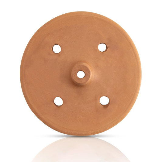 Terracotta Grape Leaf Roll Lid Unglazed — 5 Sizes, 7.1 to 11.8 Inch