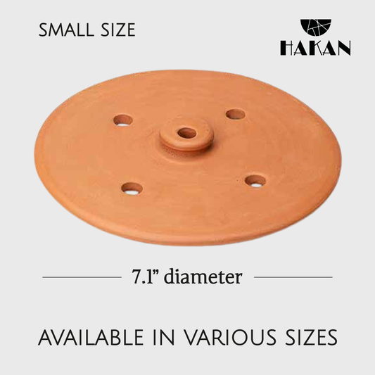 Terracotta Grape Leaf Roll Lid Unglazed — 5 Sizes, 7.1 to 11.8 Inch