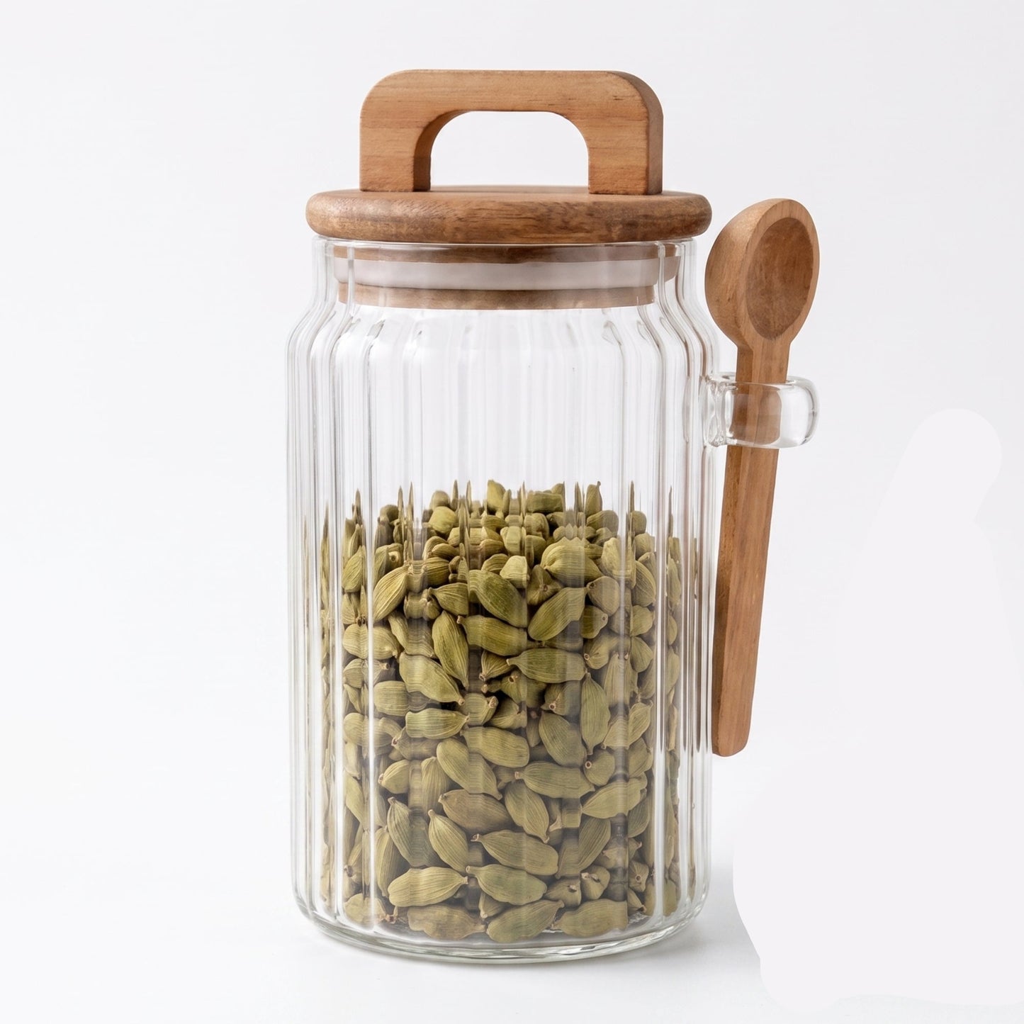 Borosilicate Glass Jar Airtight with Lid and Spoon — 3 Sizes