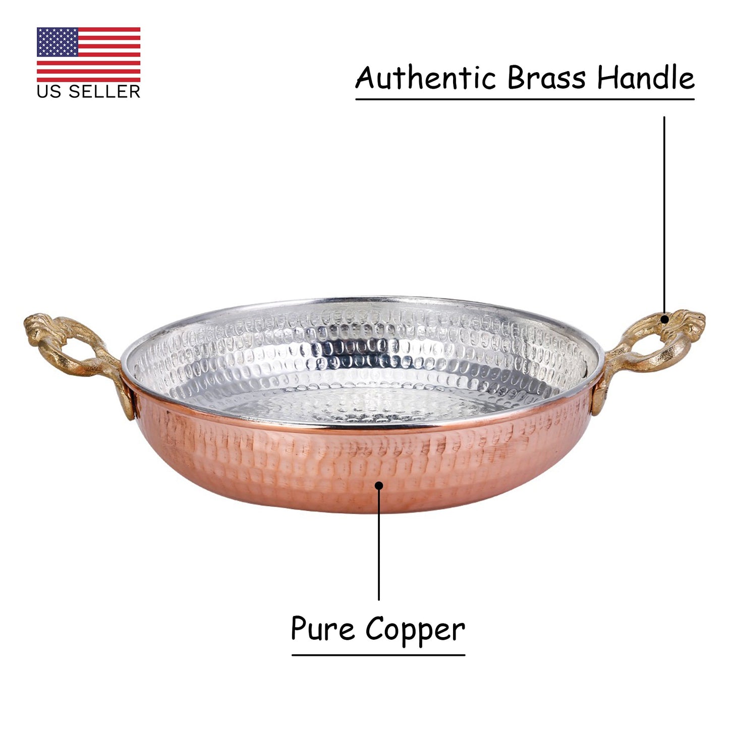 Handmade Copper Egg Frying Pan Set — 3 Piece, 5.5 to 7.1 Inch