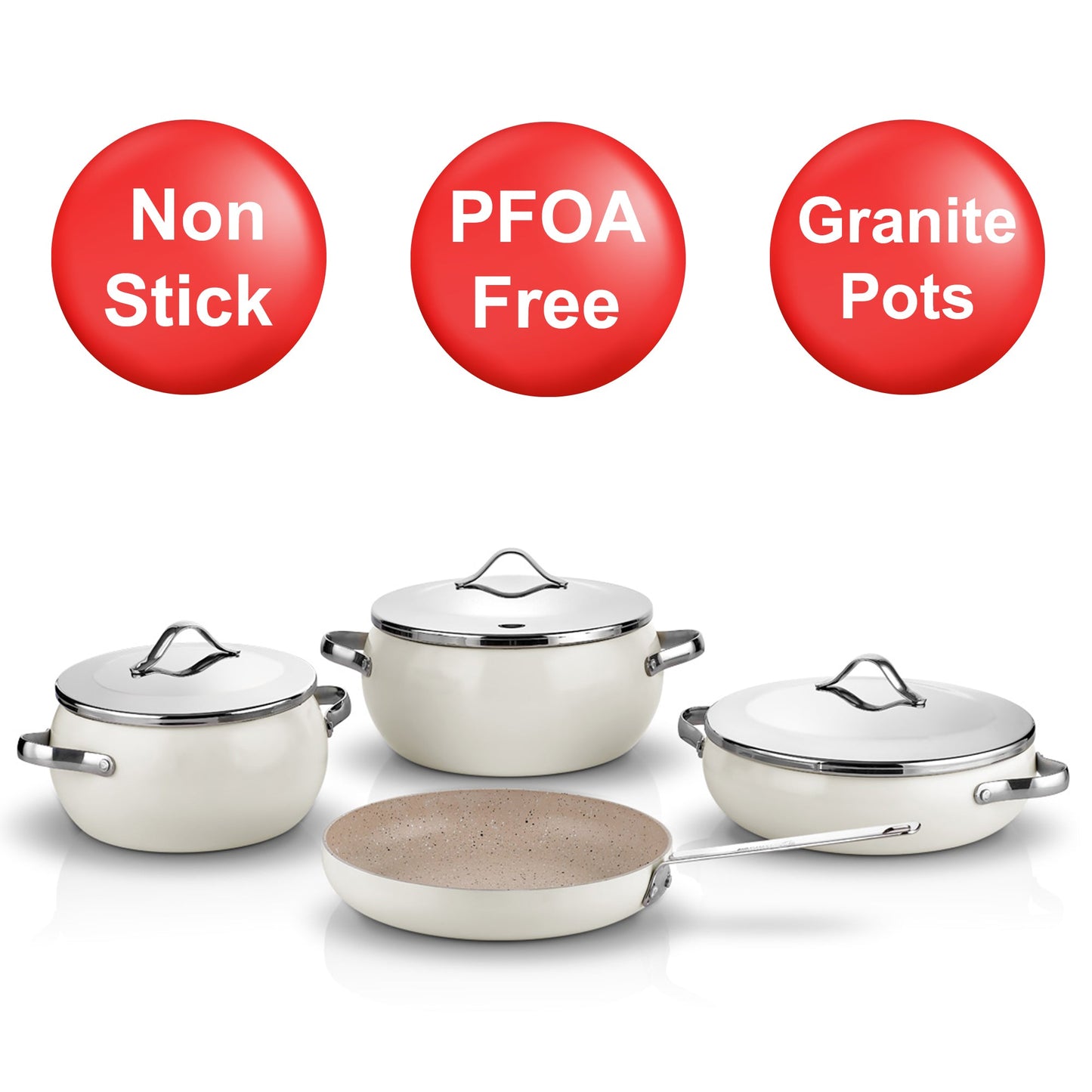 Korkmaz Lumia Granite Nonstick Cookware Set 7 Piece — Oven Safe