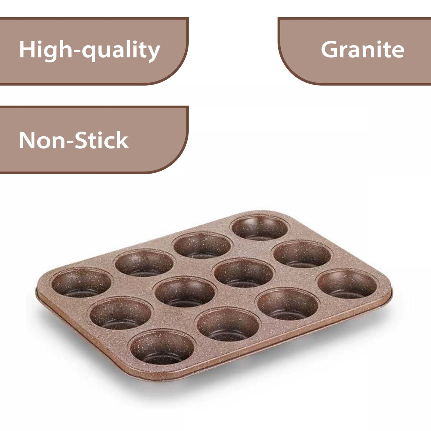Granite Nonstick Muffin and Cupcake Pan 12 Cup — Korkmaz