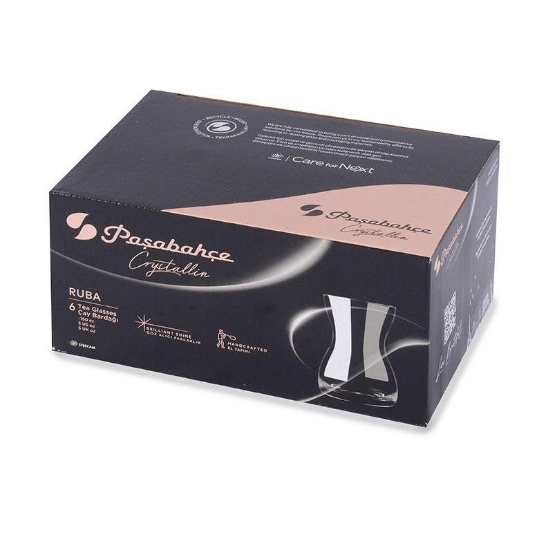 Turkish Teacup Set Ruba 6 Piece — Pasabahce, 5 Oz