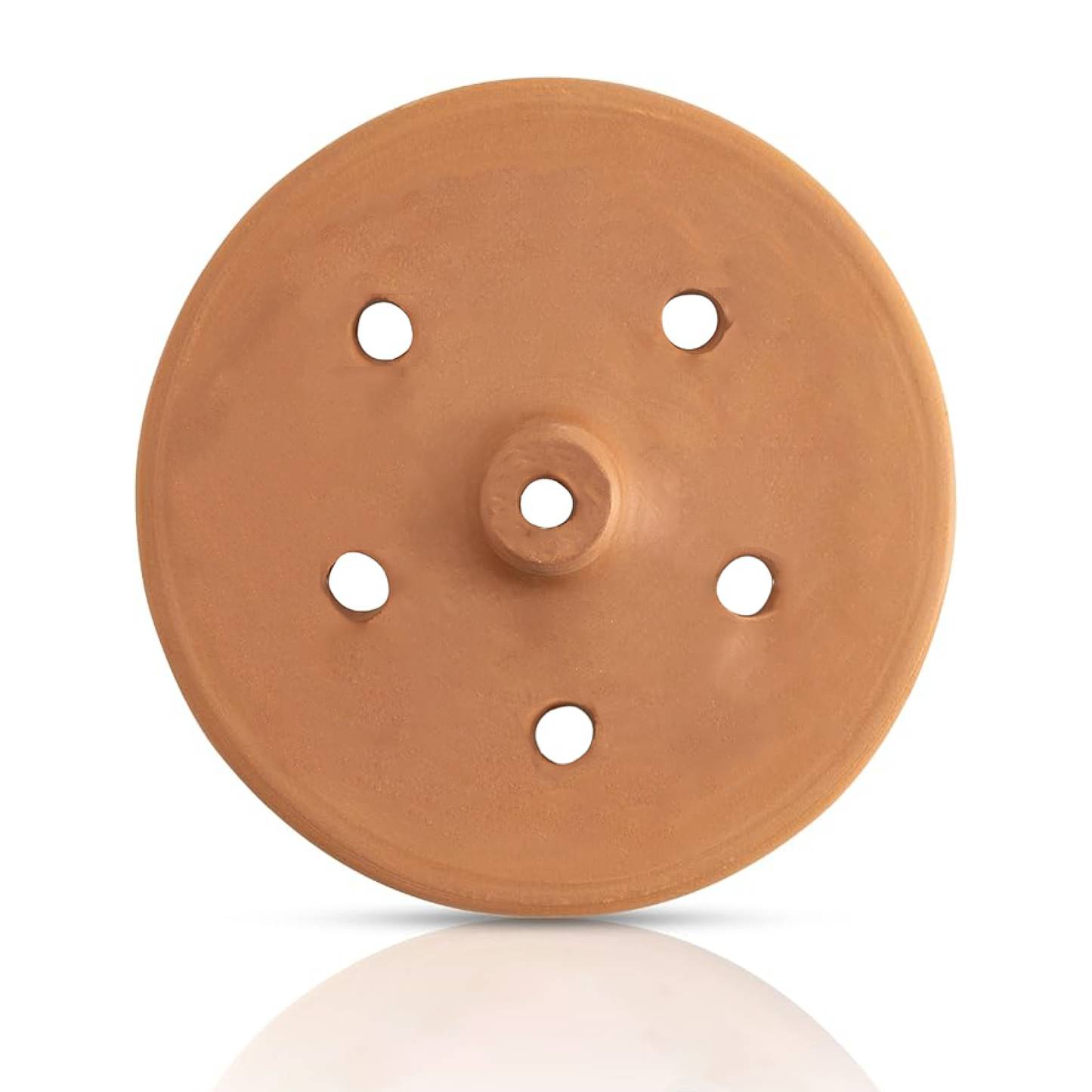 Terracotta Grape Leaf Roll Lid Unglazed — 5 Sizes, 7.1 to 11.8 Inch