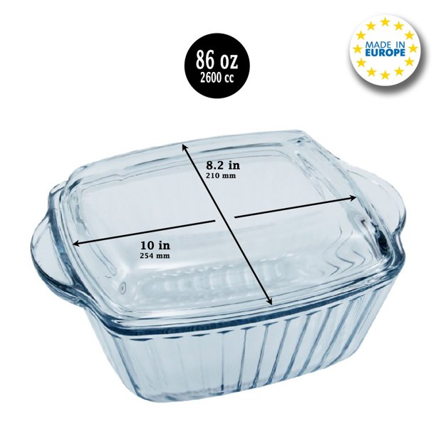 Pasabahce Glass Ovenware Fluted Casserole Dish — 88 Oz