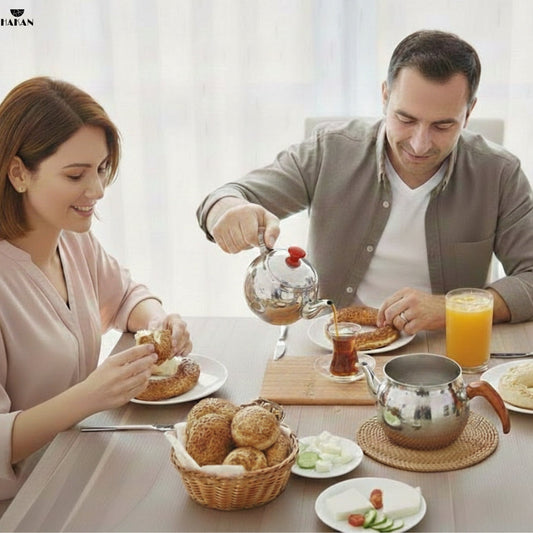 Double Turkish Teapot Set Stainless Steel — Bondy, 3 Sizes