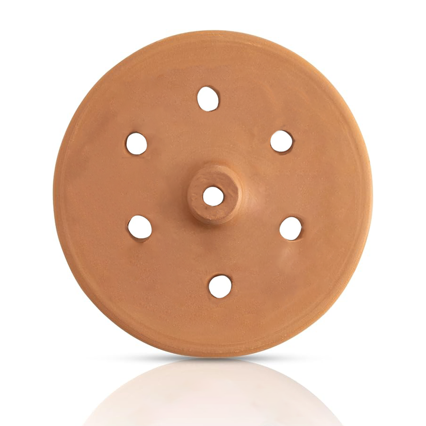 Terracotta Grape Leaf Roll Lid Unglazed — 5 Sizes, 7.1 to 11.8 Inch