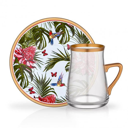 Turkish Tea Cups with Handles 12 Piece — Jayda, 5 Oz