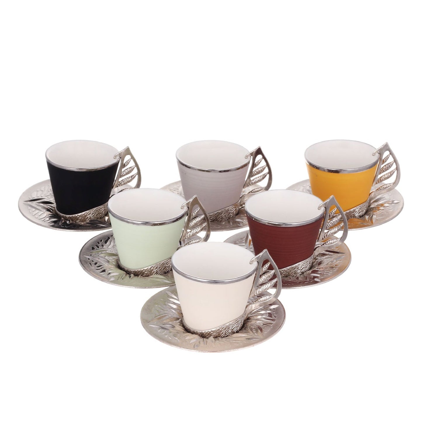 Turkish Coffee Cup Set Colorful — 18 Piece, 2.36 Oz