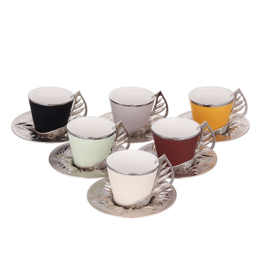 Turkish Coffee Cup Set Colorful — 18 Piece, 2.36 Oz