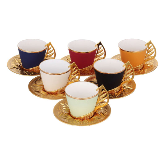 Turkish Coffee Cup Set Colorful — 18 Piece, 2.36 Oz