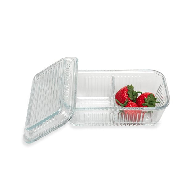 Pasabahce 2-Part Glass Relish Dish with Lid
